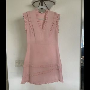 NWOT Sandro baby pink ruffled dress- size 3